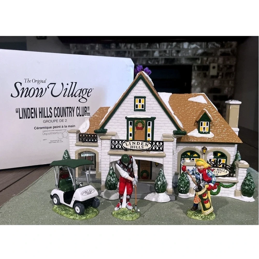 1997 Deptartment 56 Snow Village - Linden Hills Country Club - With Bonus Golf*